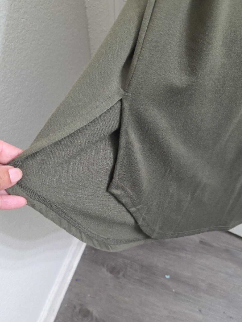 Ashley Stewart Olive Green Maxi Dress with Gold 'Beautiful' Script - Picture 4 of 6